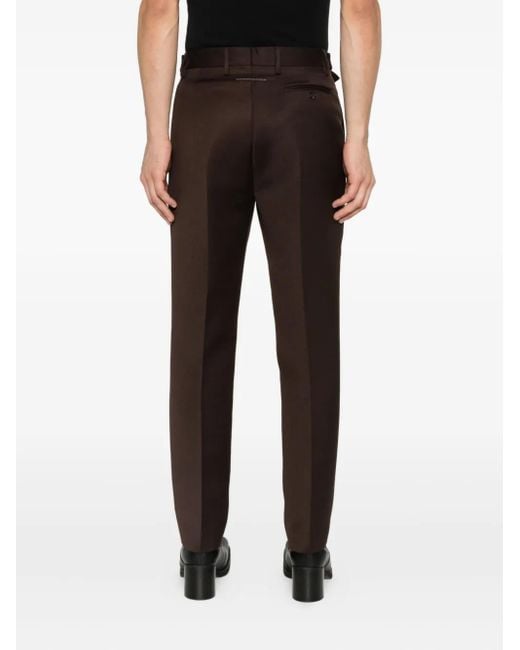 MM6 by Maison Margiela Gray Pressed-Crease Belted Pants for men