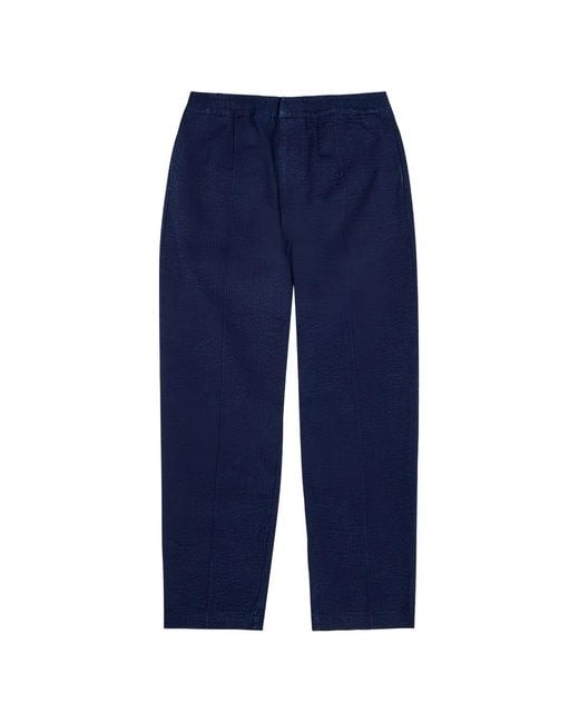 Officine Generale Blue Elasticated-Waistband Trousers for men
