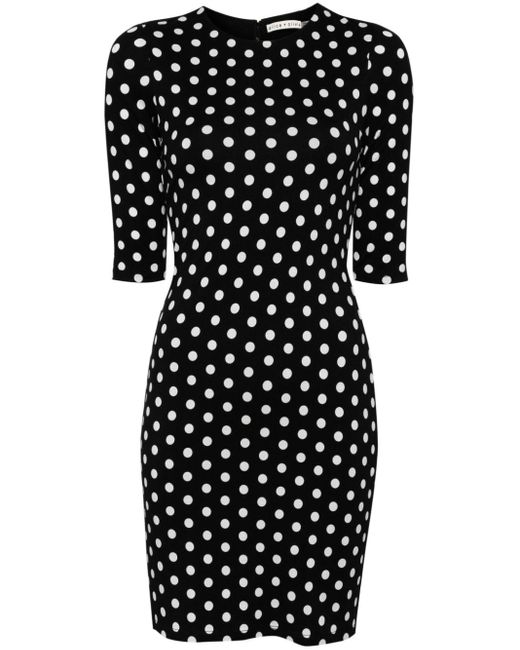 Delora polka dot-print dress di Alice + Olivia in Black