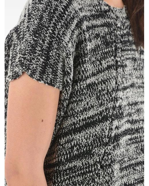 Woolrich Gray Two-Tone Short-Sleeve Cotton Sweater