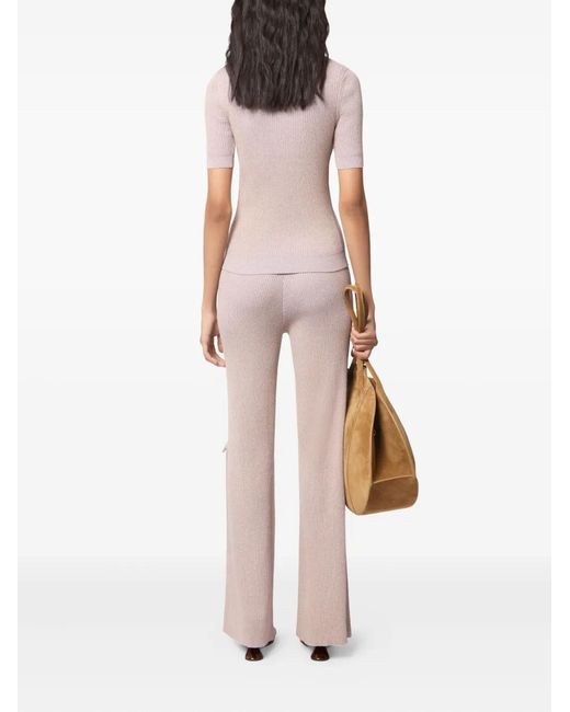 Nina Ricci Pink V-Neck Knit Top