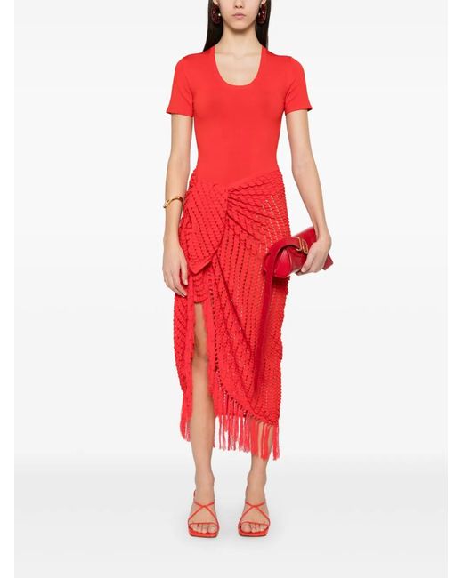 Jonathan Simkhai Red Drew Bodysuit
