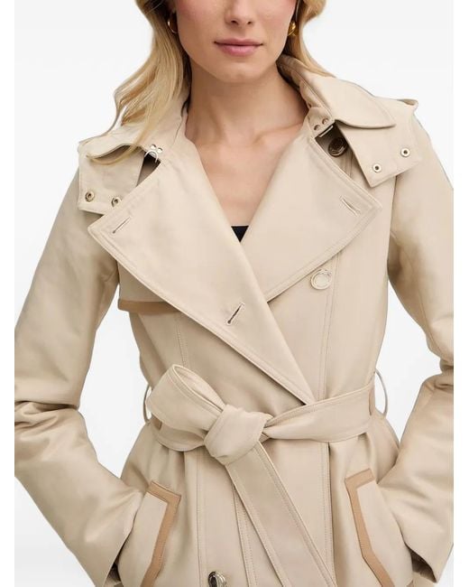 Morgan Natural Gsamir Belted Hooded Trench Coat