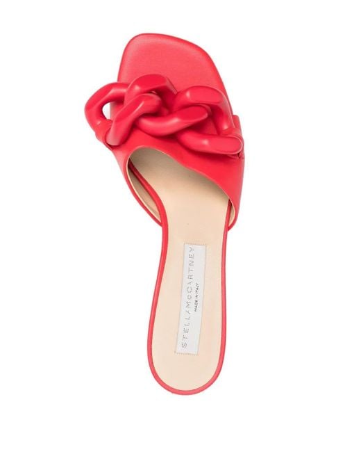 Stella McCartney Pink Chain Link-Detail Sandals