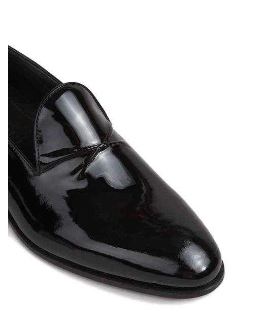Bontoni Black Barone Tux Leather Loafers for men