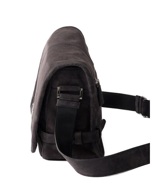 Prada Black Suede Shoulder Bag for men