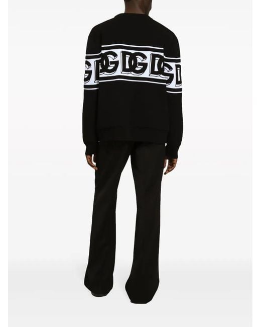 Dolce & Gabbana Black Round-Neck Knitwear for men