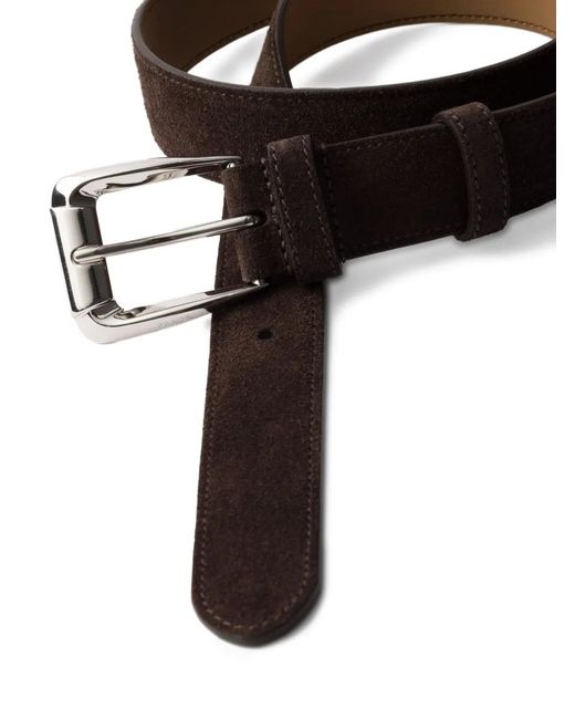 Prada Brown Suede Belt for men