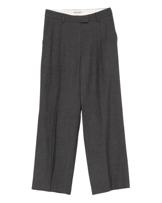 Low Classic Gray Pleated Tailored Trousers
