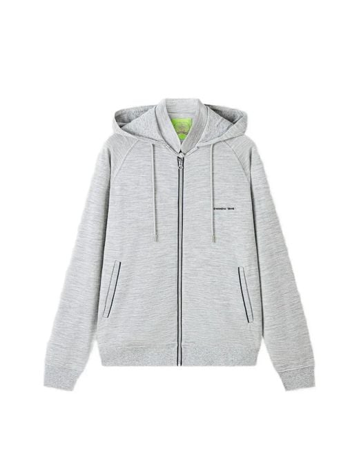 Shanghai Tang Gray Logo-Detail Hoodie