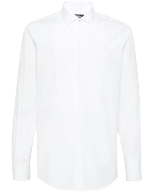 DSquared² White Bib-Front Long-Sleeve Shirt for men