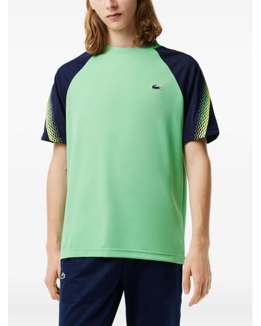 Camiseta con estampado gráfico y manga raglán Lacoste de hombre de color Green