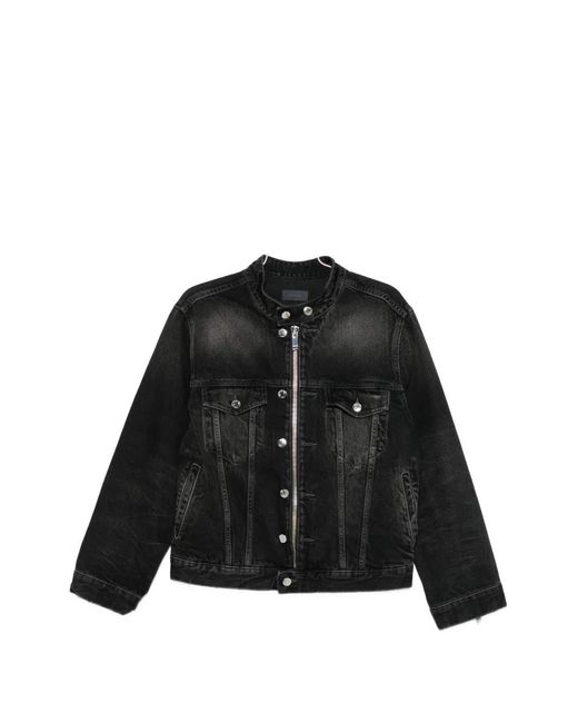 Haikure Black Zip-Up Denim Jacket for men