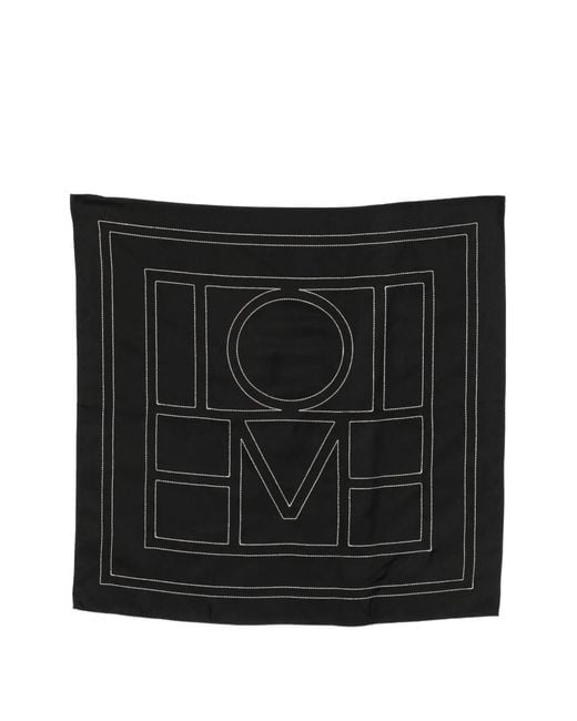 Sciarpa Con Ricamo Monogramma di Totême in Black