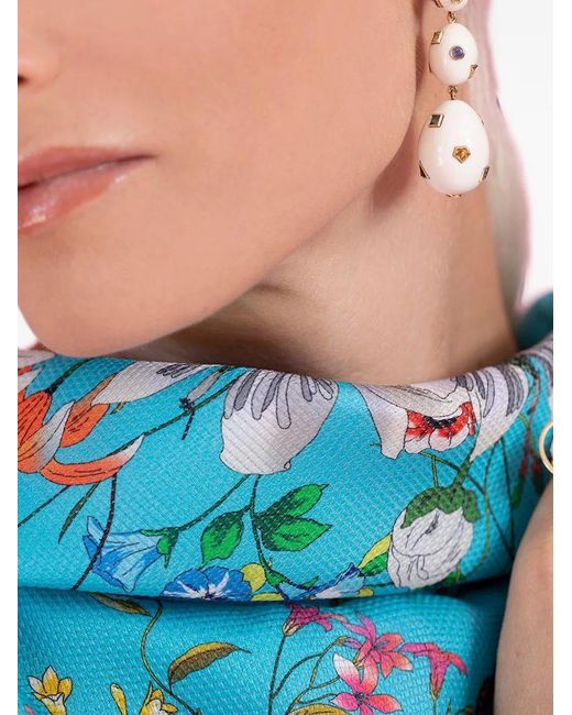 Bibi Van Der Velden White Sapphire And Mammoth Drop Earrings