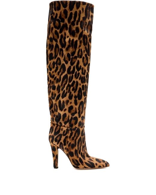 Paris Texas Brown Elsa Leopard Heeled Boots