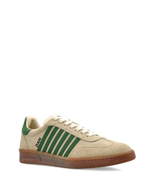 DSquared² Green Boxer Striped Suede Sneakers