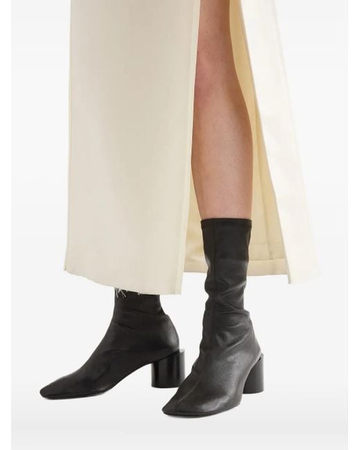 Jil Sander Black Block-Heel Ankle Boots