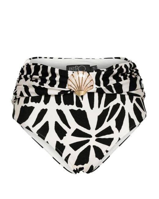 PATBO Black Seashell High-Waist Bikini Bottom