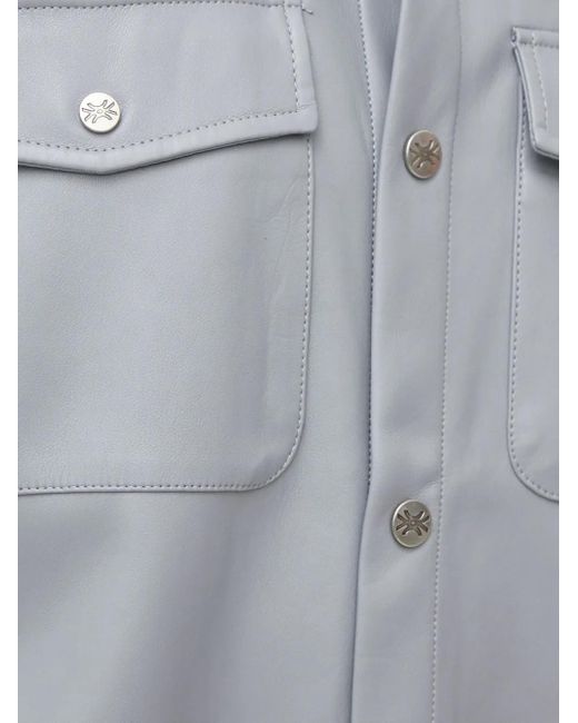 Benetton Gray Pocket Button Shirt for men