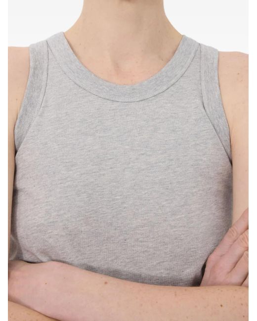 Loulou de Saison Gray Poso Lds Sleeveless Cotton Tank Top