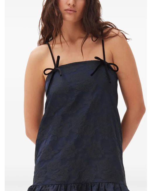Ganni Midi-Jurk Met Jacquard in het Blue