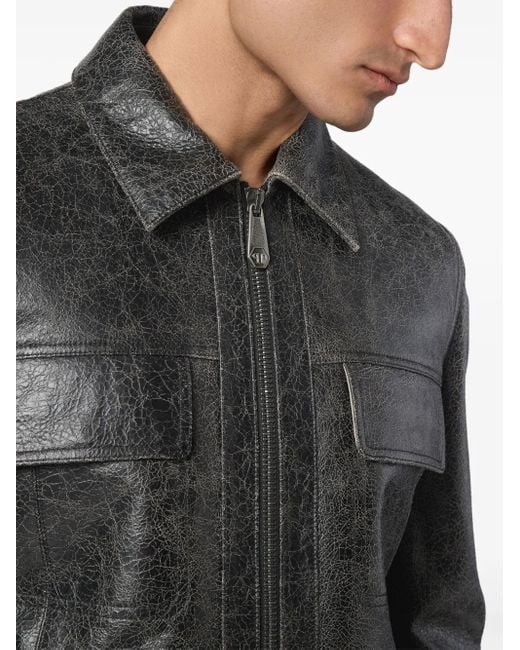 Philipp Plein Black Coster Bomber Jacket for men