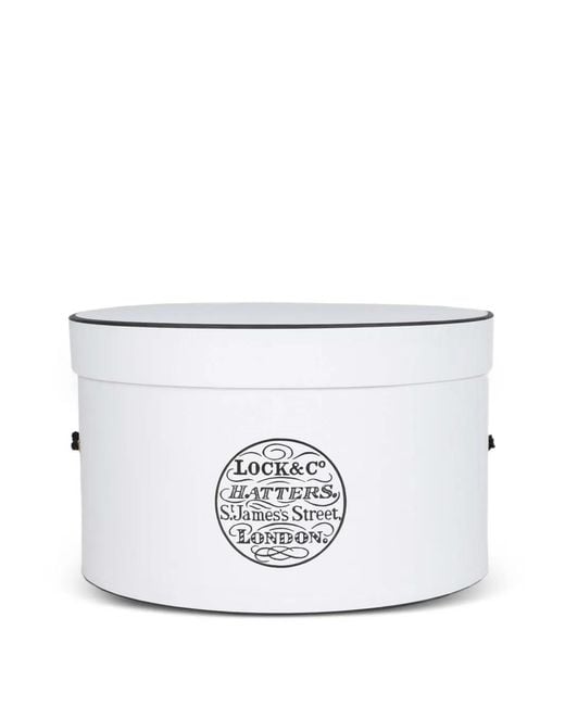 Lock & Co White Logo-Print Hat Box for men