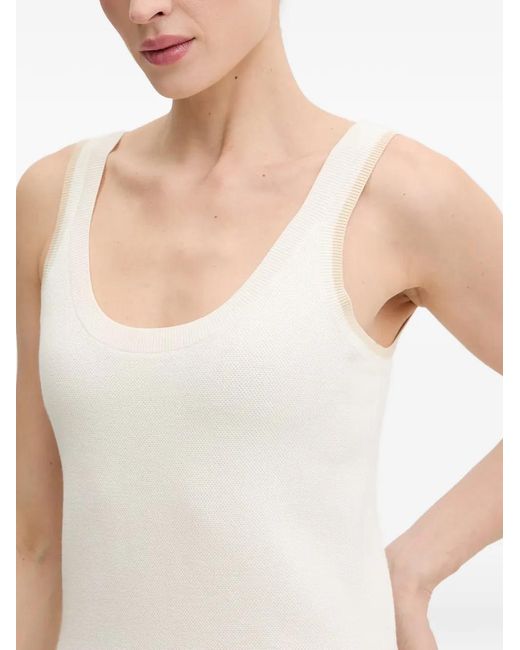 Robe Courte Nervurée À Patch Logo EA7 en coloris White
