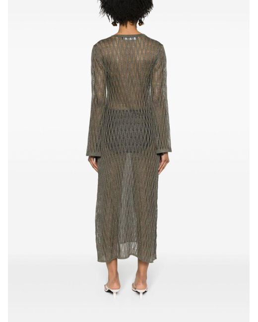 FEDERICA TOSI Gray Knitted Maxi Dress