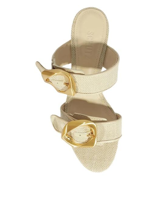 SCHUTZ SHOES Metallic 60Mm Buckle Strap Sandals