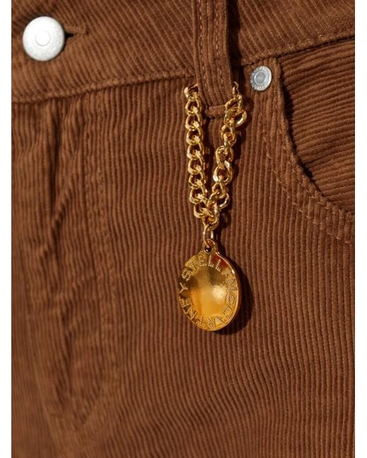 Stella McCartney Brown Corduroy Logo-Charm Trousers