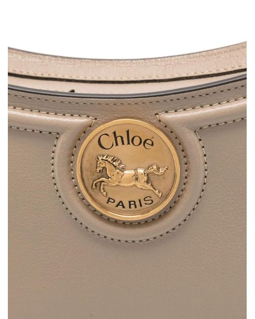 Chloé Natural Schultertasche mit Pferde-Emblem