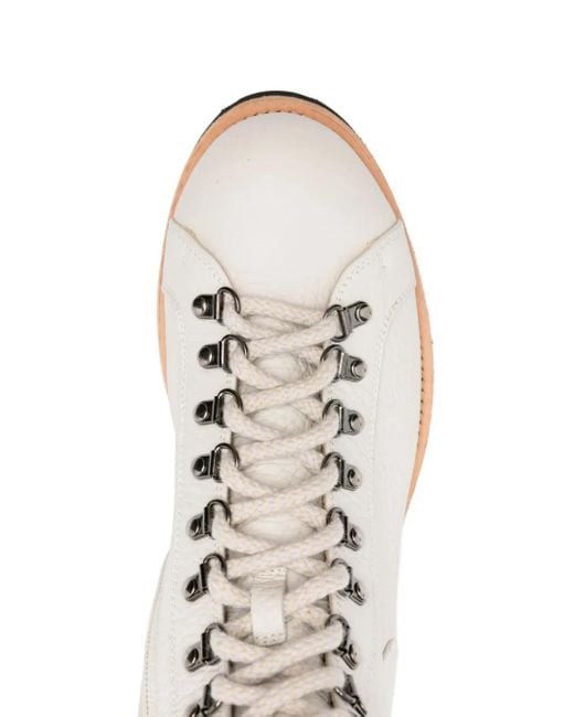 Eleventy Natural Lace-Up Leather Boots for men