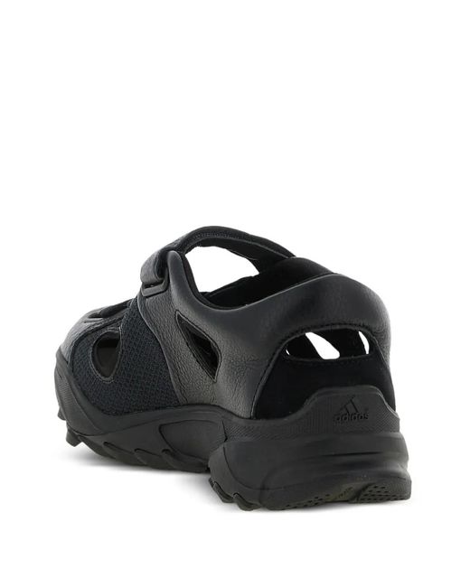 Y-3 Black Hammered-Leather Trainers