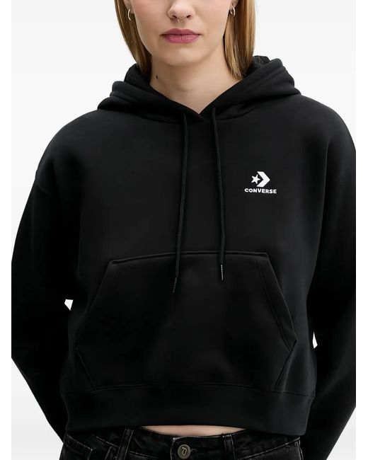 Converse Black Star Chevron Cropped Hoodie
