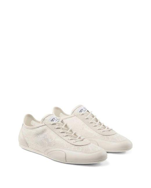 Jimmy Choo White Lace Sunny Sneakers