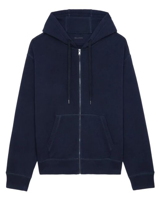 Zadig & Voltaire Blue Skull Zip-Up Hoodie for men