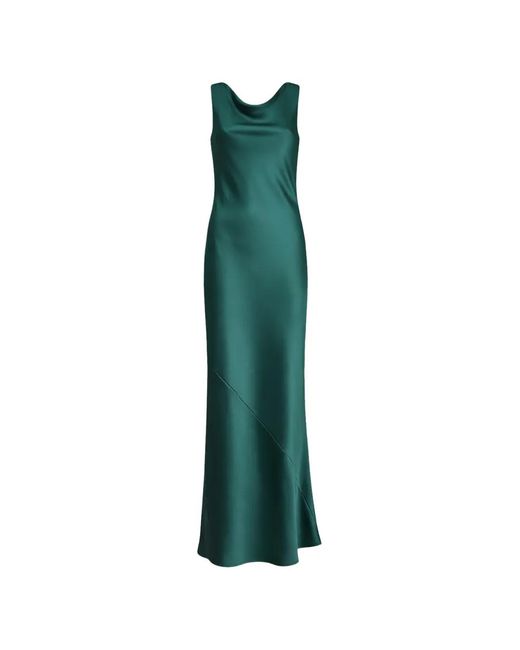 Blanca Vita Green Draped Cowl-Neck Maxi Dress