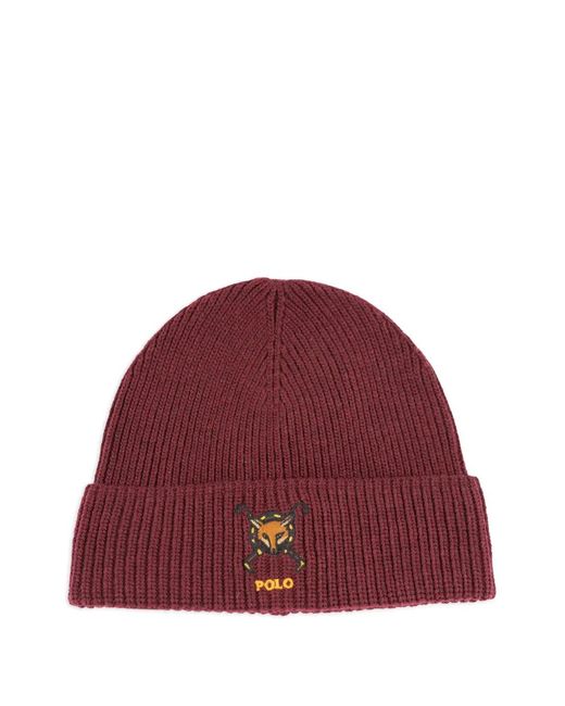 Polo Ralph Lauren Embroidered Rib-Knit Beanie Hat for men