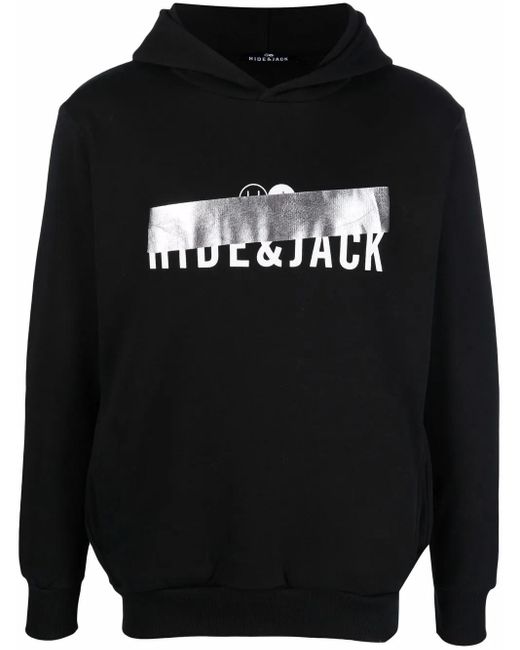 HIDE & JACK Black Logo-Print Pullover Hoodie
