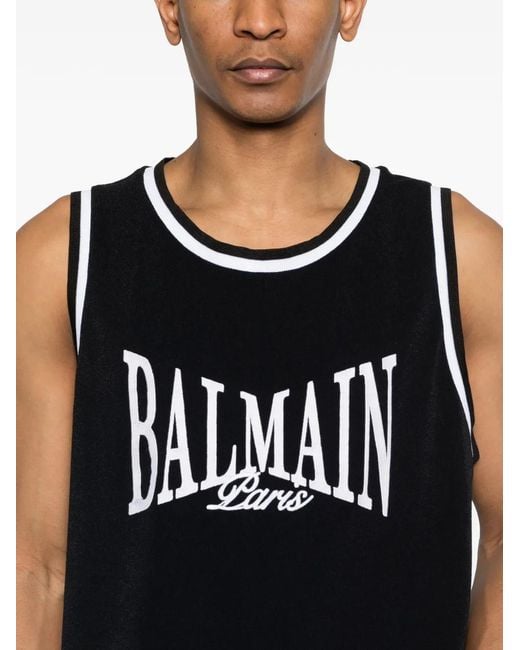 Balmain メンズ ブラック ロゴ タンクトップの通販はau PAY マーケット