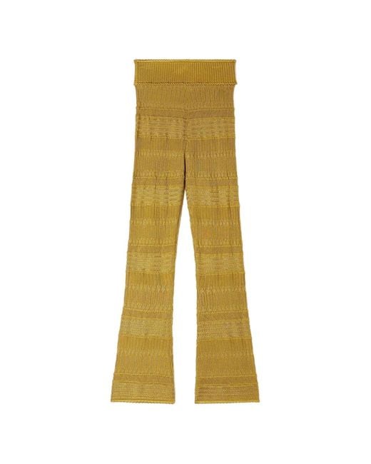 Sandro Green Pointelle Knit Trousers