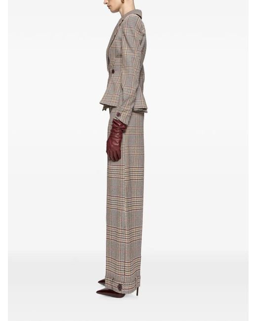 Nissa Gray Checked Tailored Blazer
