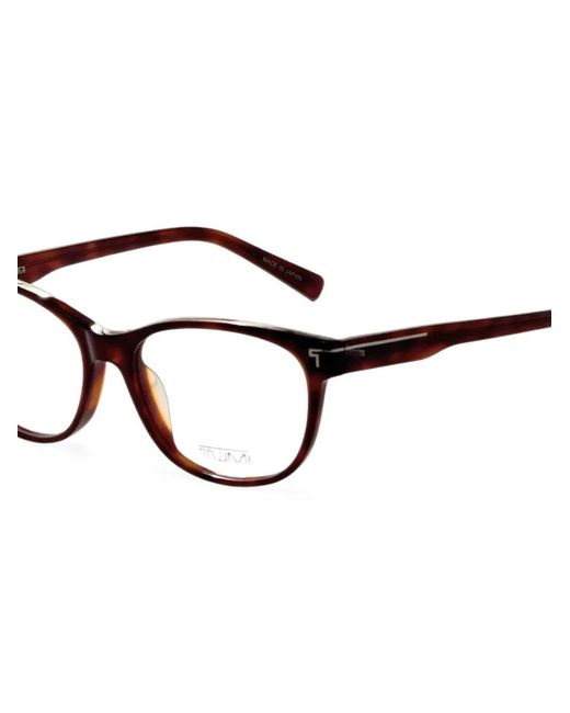 Tumi White Tortoiseshell-Effect Round-Frame Glasses