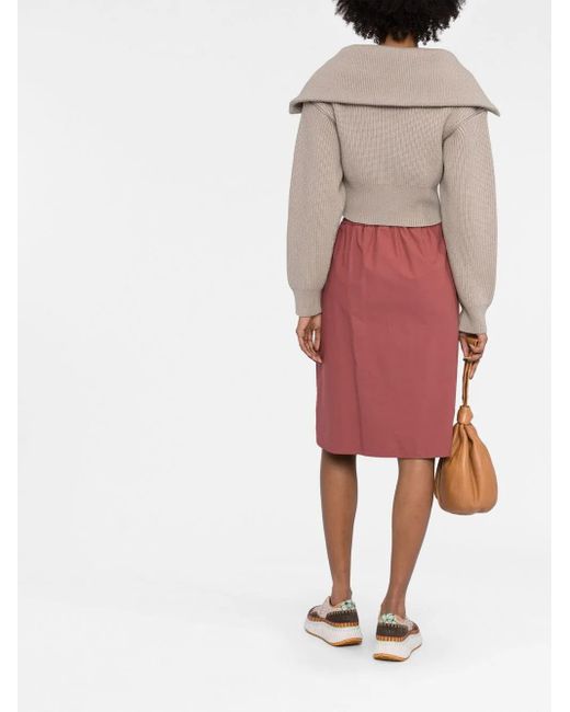 Fabiana Filippi Red Knee-Length Skirt