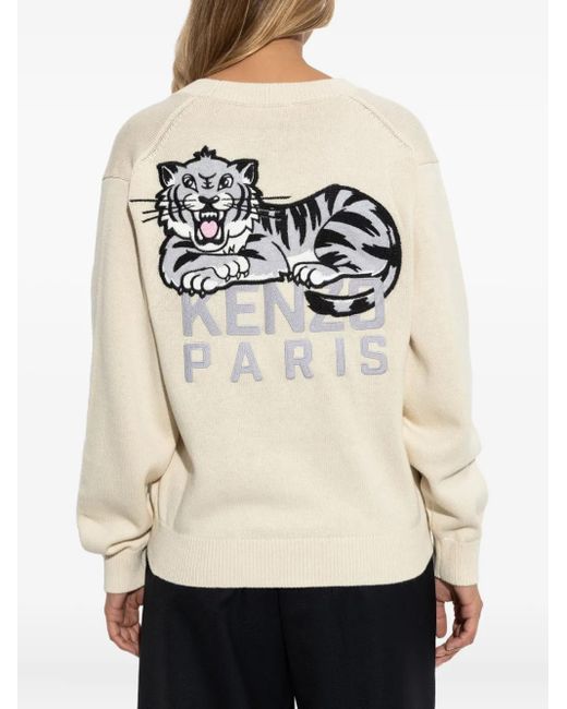KENZO Vest Met Geborduurde Tijger En Knopen in het White
