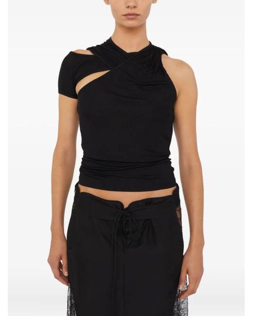Christopher Esber Lace-insert Drawstring Skirt Black