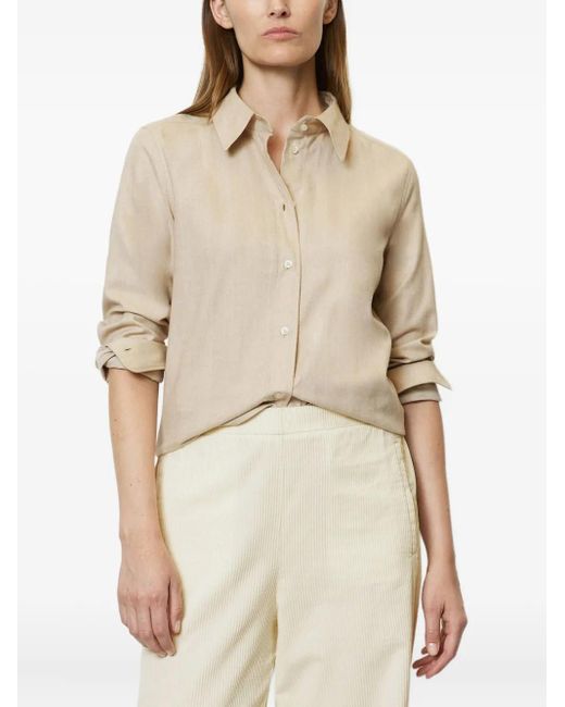 Marc O' Polo White Button-Up Long-Sleeve Shirt