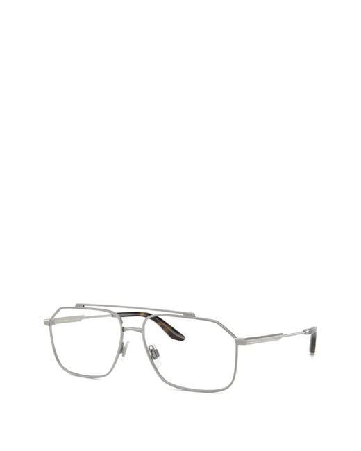 Dolce & Gabbana White Geometic Frame Glasses for men